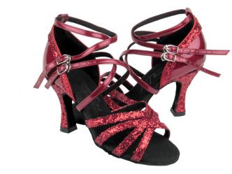 Dance shoes ladies mirage red sparkle   